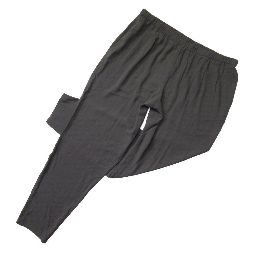 Nwt Eileen Fisher Slouchy In Bark Silk Georgette Pull-On Pants Xl